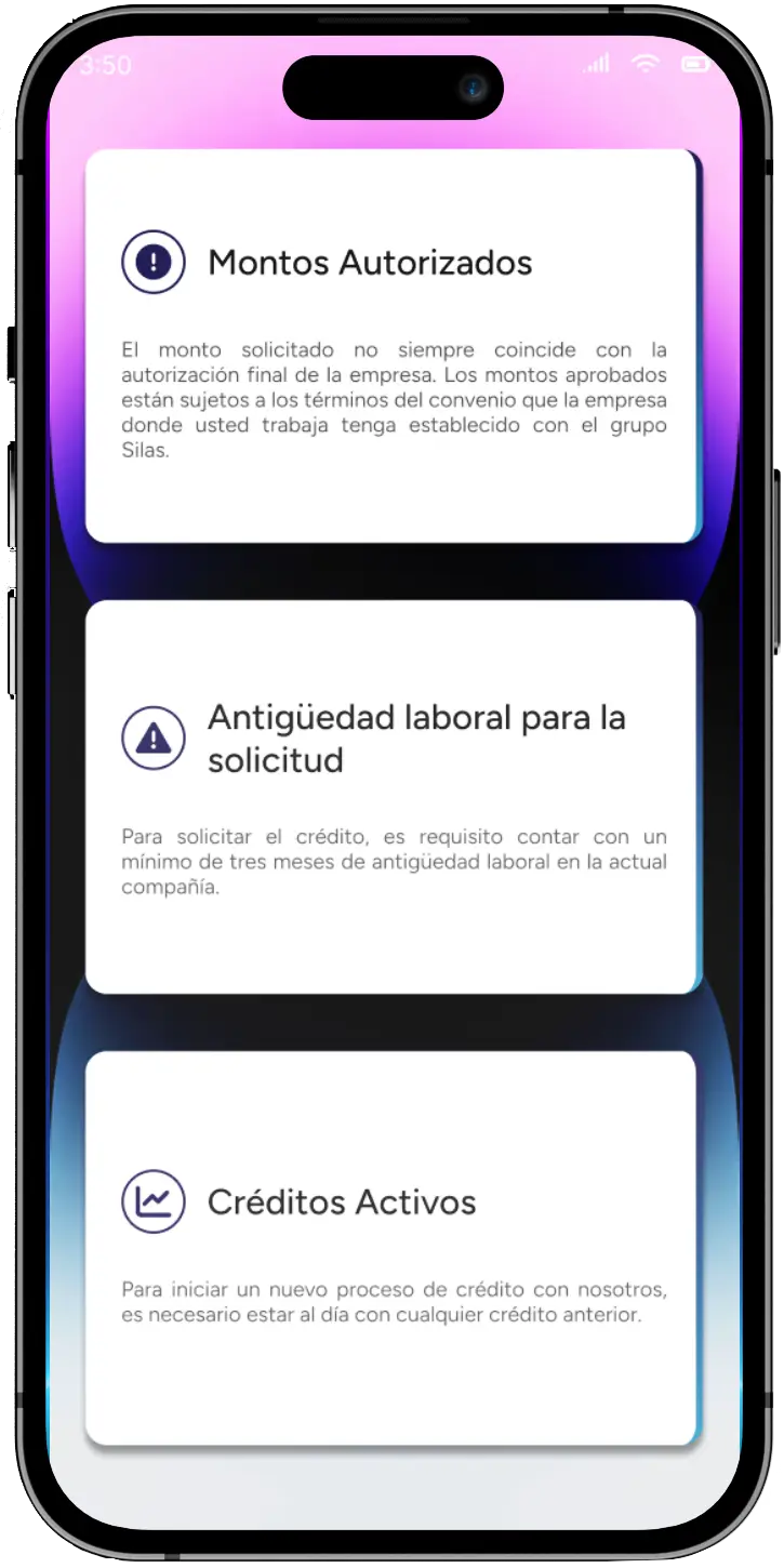 SILAS soliciud de crédito